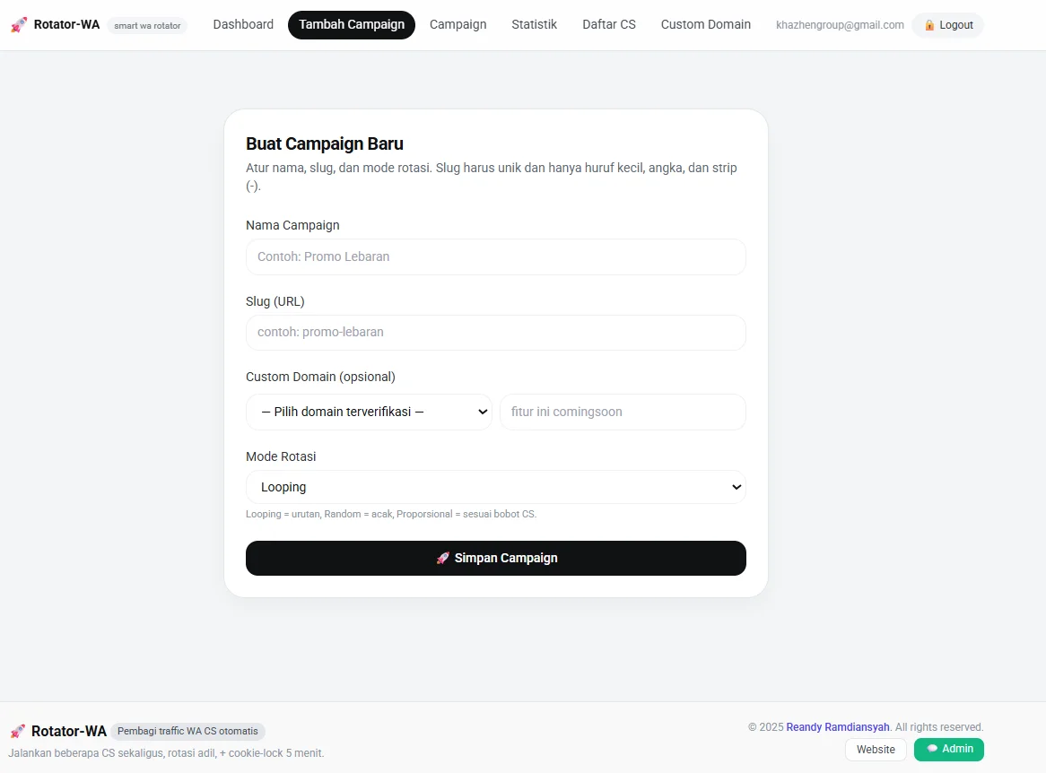 Form tambah campaign